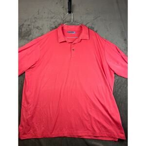 Roundtree‎ and Yorke Shirt Men 4XT Pink Coral Performance Polo Golf Mens